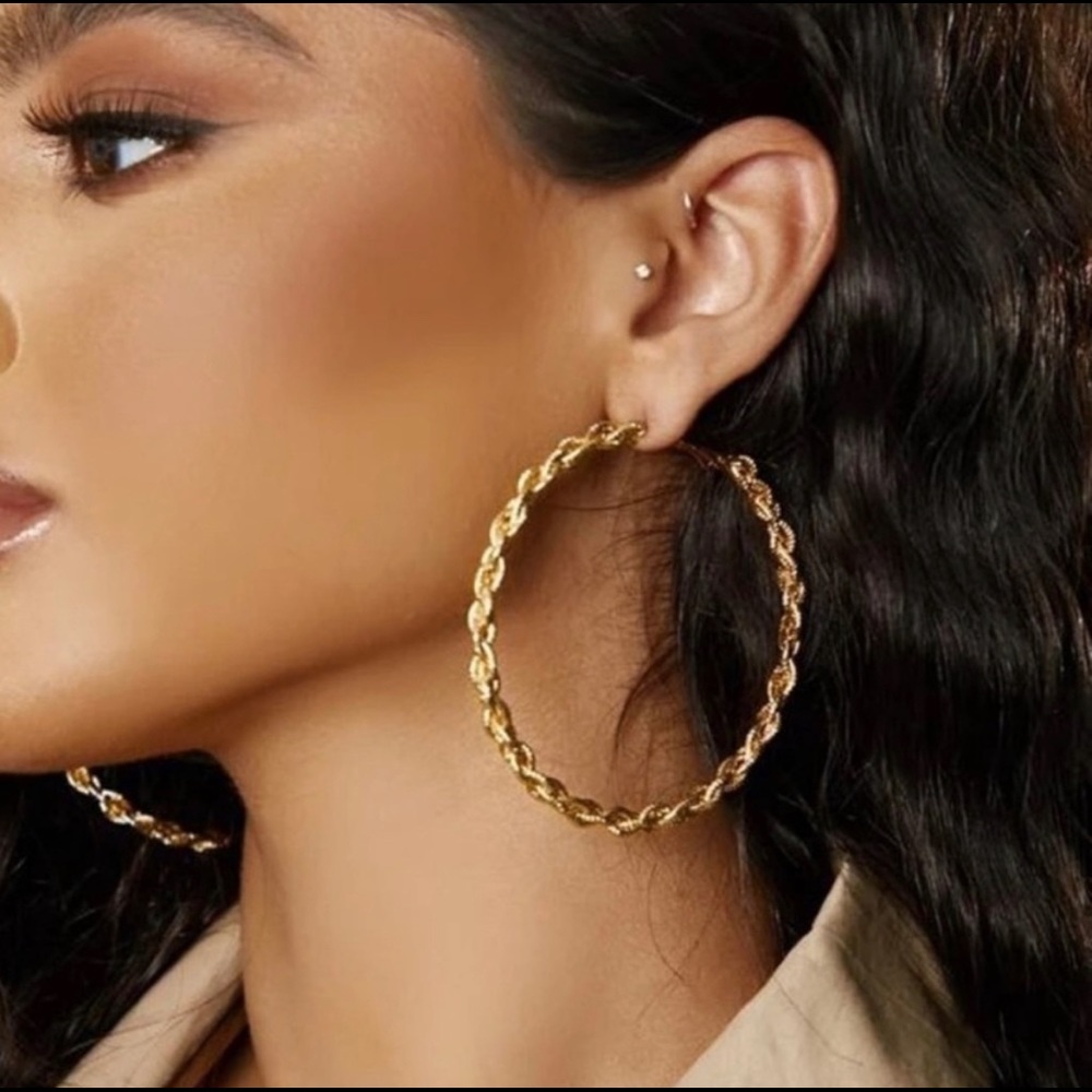 Gold Oversized Hoop Earrings